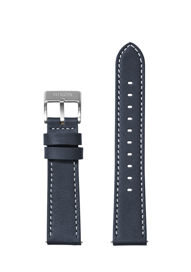 Cinturino in pelle cucita da 23 mm - blu navy