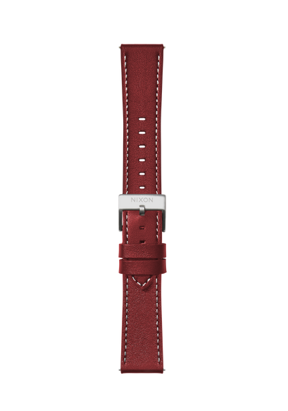 23mm Stitched Leather Band - Cranberry View 2