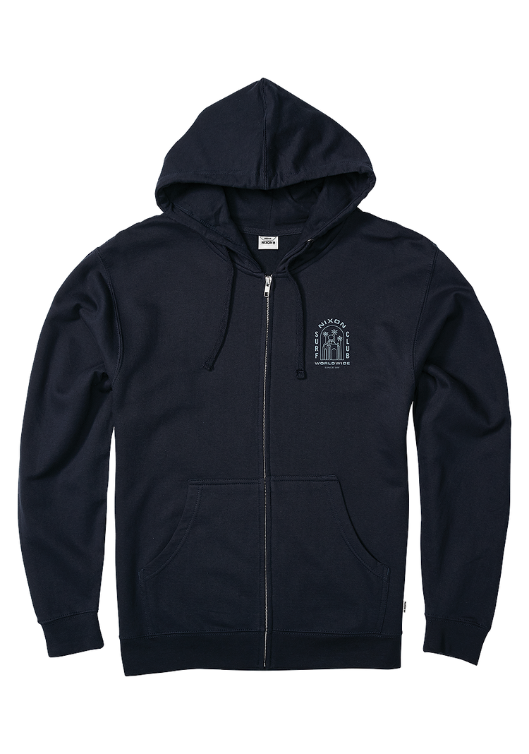 Felpa con Cappuccio e Cerniera Temple - Blu navy