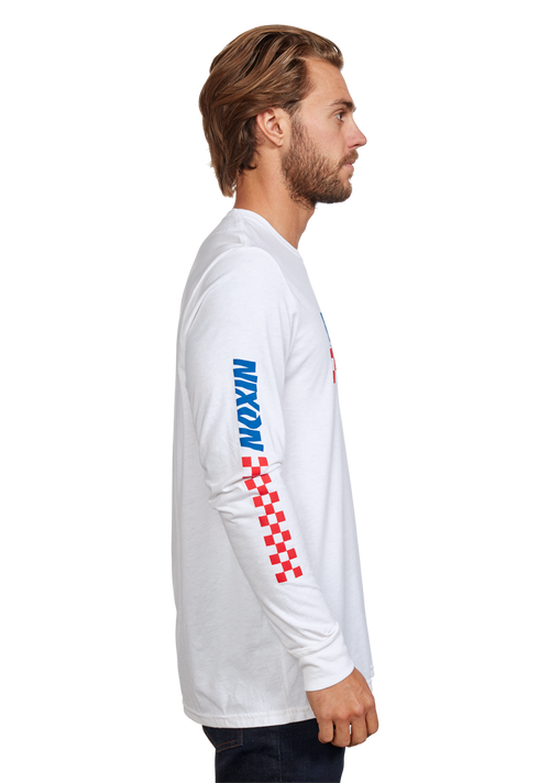 Circuit Long Sleeve Repreve® T-Shirt - Bianco / blu navy