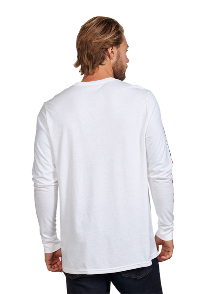 Circuit Long Sleeve Repreve® T-Shirt - Bianco / blu navy View 5