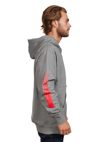 Felpa con zip Track - Grigio mélange scuro / Rosso View 4